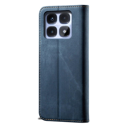 For Redmi K70 Ultra 5G Denim Texture Casual Style Horizontal Flip Leather Case(Blue) - Xiaomi Cases by buy2fix | Online Shopping UK | buy2fix