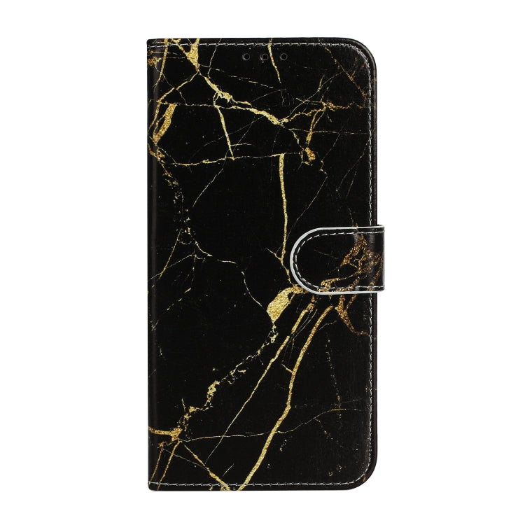 For iPhone 16 Pro Colored Drawing Marble Pattern Leather Phone Case(Black Gold Marble) - iPhone 16 Pro Cases by buy2fix | Online Shopping UK | buy2fix