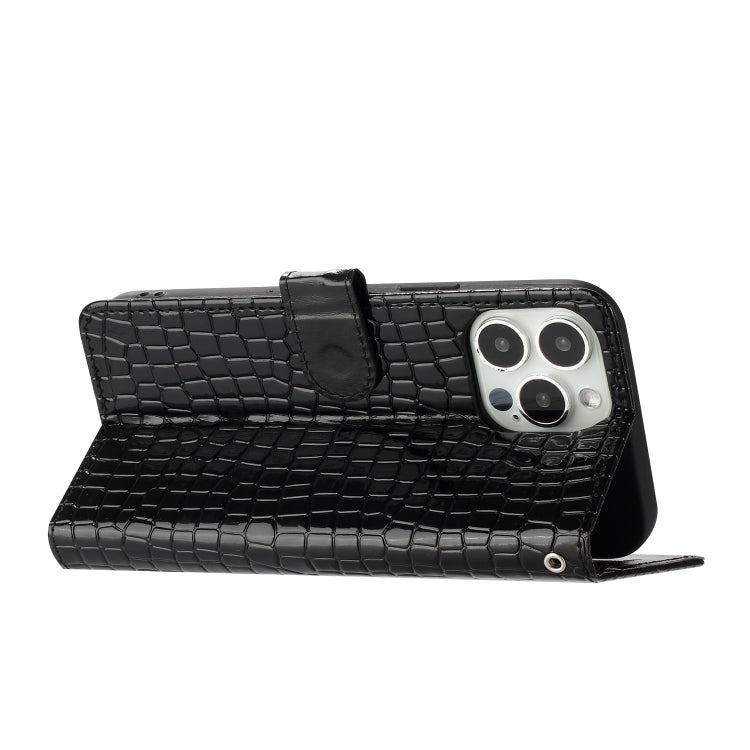 For iPhone 16 Pro Max Crocodile Texture Horizontal Flip Leather Phone Case(Black) - iPhone 16 Pro Max Cases by buy2fix | Online Shopping UK | buy2fix