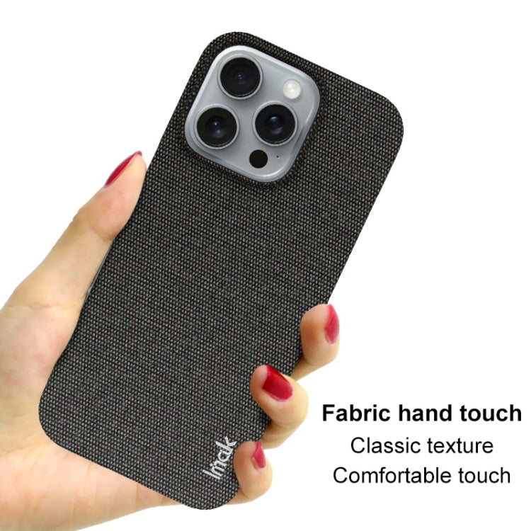 For iPhone 16 Pro Max imak Ruiyi Series Cloth Texture PU + PC Phone Case(Black) - iPhone 16 Pro Max Cases by imak | Online Shopping UK | buy2fix