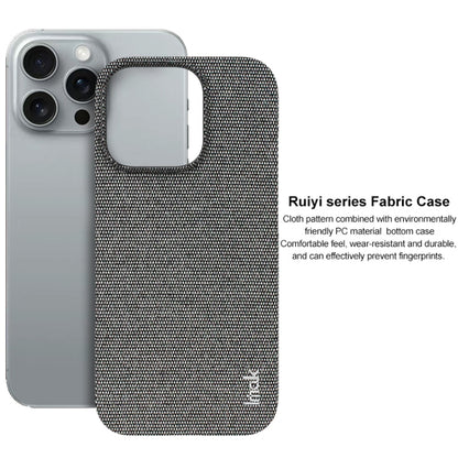 For iPhone 16 Pro imak Ruiyi Series Cloth Texture PU + PC Phone Case(Dark Grey) - iPhone 16 Pro Cases by imak | Online Shopping UK | buy2fix