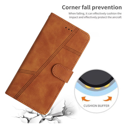 For iPhone 16 Pro Max Skin-feel Stitching Leather Phone Case(Brown) - iPhone 16 Pro Max Cases by buy2fix | Online Shopping UK | buy2fix