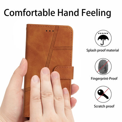 For iPhone 16 Pro Max Skin-feel Stitching Leather Phone Case(Brown) - iPhone 16 Pro Max Cases by buy2fix | Online Shopping UK | buy2fix