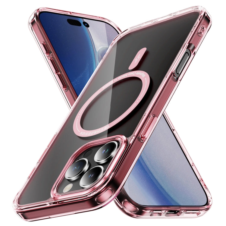 For iPhone 16 Pro Max Airbag Magsafe PC Hybrid TPU Phone Case(Clear Pink) - iPhone 16 Pro Max Cases by buy2fix | Online Shopping UK | buy2fix