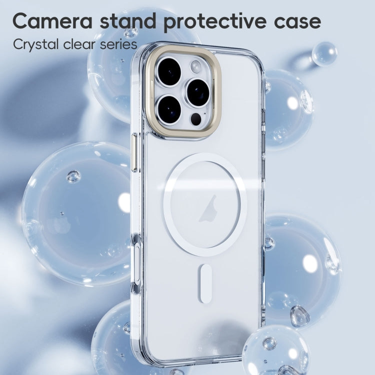 For iPhone 16 Pro Mirror Crystal Clear Lens Holder MagSafe Magnetic Phone Case(Transparent) - iPhone 16 Pro Cases by buy2fix | Online Shopping UK | buy2fix