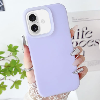 For iPhone 16 PC Hybrid Liquid Silicone Jelly Phone Case(Light Purple) - iPhone 16 Cases by buy2fix | Online Shopping UK | buy2fix