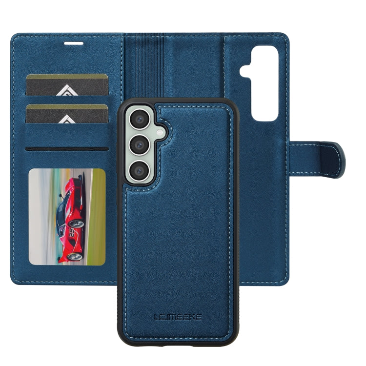 For Samsung Galaxy S24 5G LC.IMEEKE L2 Series Detachable Magsafe PU Phone Case with Lanyard(Blue) - Galaxy S24 5G Cases by LC.IMEEKE | Online Shopping UK | buy2fix