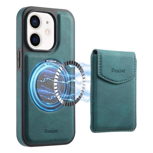 For iPhone 12 / 12 Pro Denior D20 Skin Feel MagSafe Holder Detachable Card Slot Phone Case(Blue) - iPhone 12 / 12 Pro Cases by Denior | Online Shopping UK | buy2fix