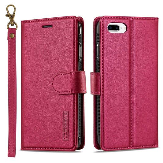 For iPhone 7 Plus / 8 Plus LC.IMEEKE L2 Series Detachable Magsafe PU Phone Case with Lanyard(Red) - More iPhone Cases by LC.IMEEKE | Online Shopping UK | buy2fix