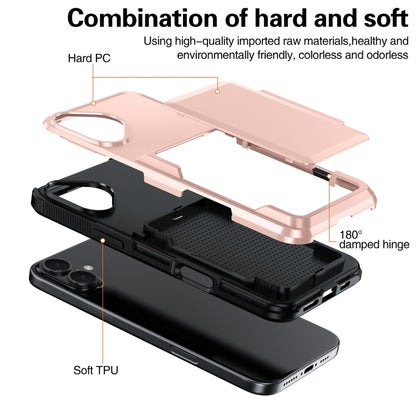 For iPhone 16 Pro Max Card Slot Holder Phone Case(Rose Gold) - iPhone 16 Pro Max Cases by buy2fix | Online Shopping UK | buy2fix