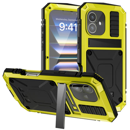 For iPhone 16 R-JUST Life Waterproof Dustproof Shockproof Phone Case(Yellow) - iPhone 16 Cases by R-JUST | Online Shopping UK | buy2fix