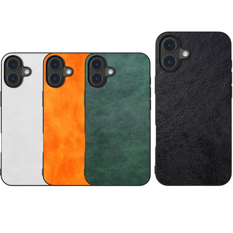 For iPhone 16 Dual Color Lichi Texture PU Phone Case(Black) - iPhone 16 Cases by buy2fix | Online Shopping UK | buy2fix