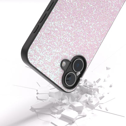 For iPhone 16 Black Frame Colorful Glitter Phone Case(Glitter Pink) - iPhone 16 Cases by buy2fix | Online Shopping UK | buy2fix