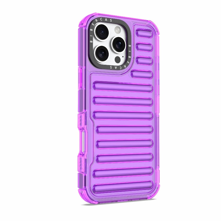 For iPhone 16 Pro Max High Transparency TPU Hybrid PC Airbag Phone Case(Transparent Purple) - iPhone 16 Pro Max Cases by buy2fix | Online Shopping UK | buy2fix