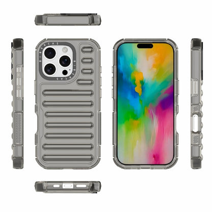 For iPhone 16 Pro High Transparency TPU Hybrid PC Airbag Phone Case(Transparent Black) - iPhone 16 Pro Cases by buy2fix | Online Shopping UK | buy2fix