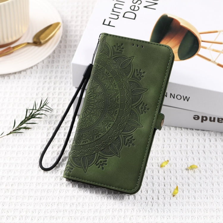 For iPhone 16 Pro Skin Feel Totem Embossed Leather Phone Case(Deep Green) - iPhone 16 Pro Cases by buy2fix | Online Shopping UK | buy2fix