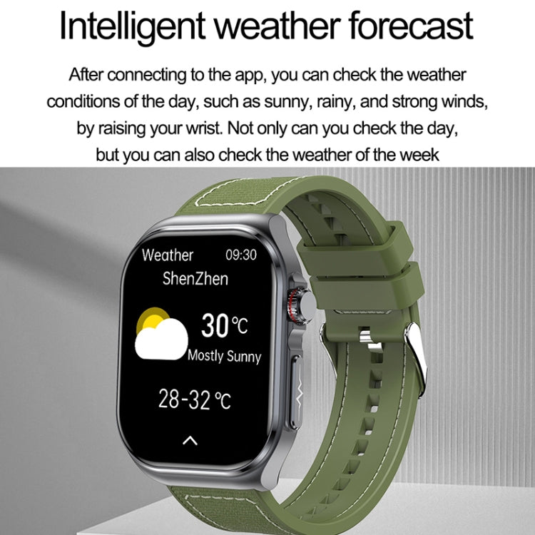 ET585 2.04 inch Nylon Strap IP68 Waterproof Smart Watch, Support ECG / Blood Composition Measurement(Green) - Smart Watches by buy2fix | Online Shopping UK | buy2fix