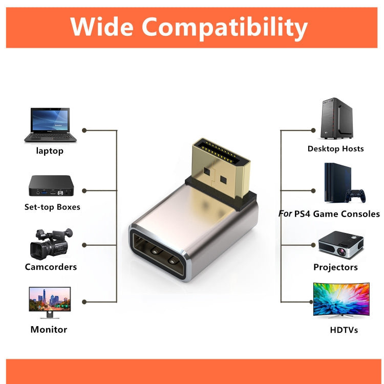 8K 60Hz PD1.4 Male Displayport to Female Displayport Adapter Converter, Angle:Left -  by buy2fix | Online Shopping UK | buy2fix