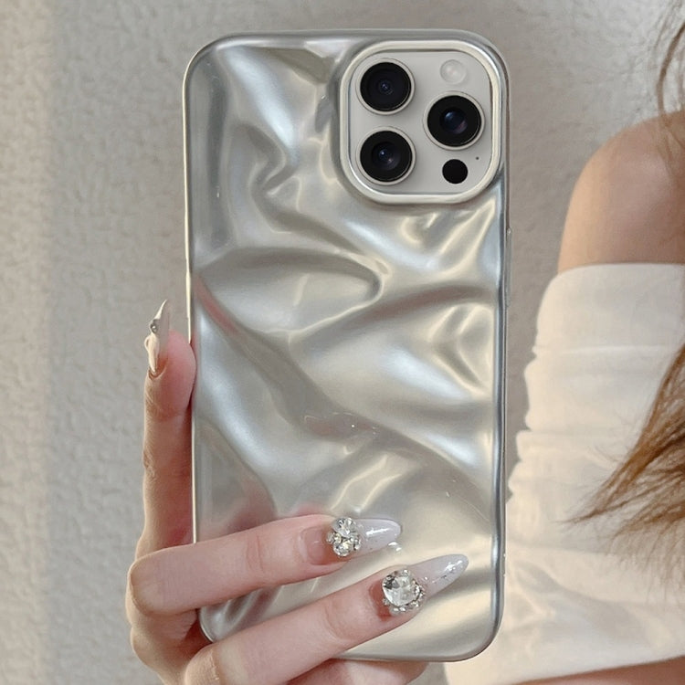 For iPhone 16 Pro Water Ripple Electroplating Paint TPU Phone Case(Silver) - iPhone 16 Pro Cases by buy2fix | Online Shopping UK | buy2fix