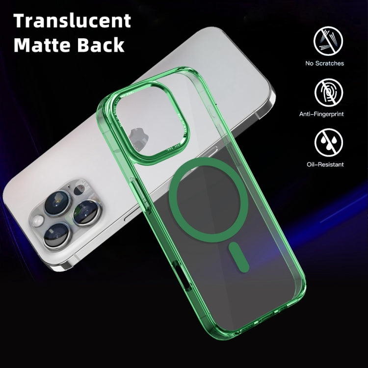 For iPhone 16 Pro Max Ice Color Magnetic Series Magsafe Magnetic PC Hybrid TPU Phone Case(Green) - iPhone 16 Pro Max Cases by buy2fix | Online Shopping UK | buy2fix