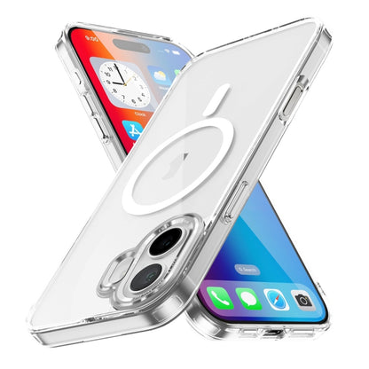 For iPhone 16 Ice Color Magnetic Series Magsafe Magnetic PC Hybrid TPU Phone Case(Transparent) - iPhone 16 Cases by buy2fix | Online Shopping UK | buy2fix