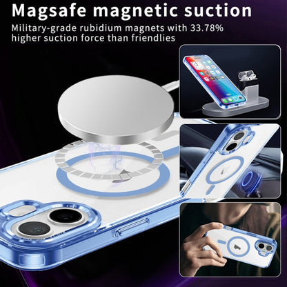 For iPhone 16 Ice Color Magnetic Series Magsafe Magnetic PC Hybrid TPU Phone Case(Far Peak Blue) - iPhone 16 Cases by buy2fix | Online Shopping UK | buy2fix