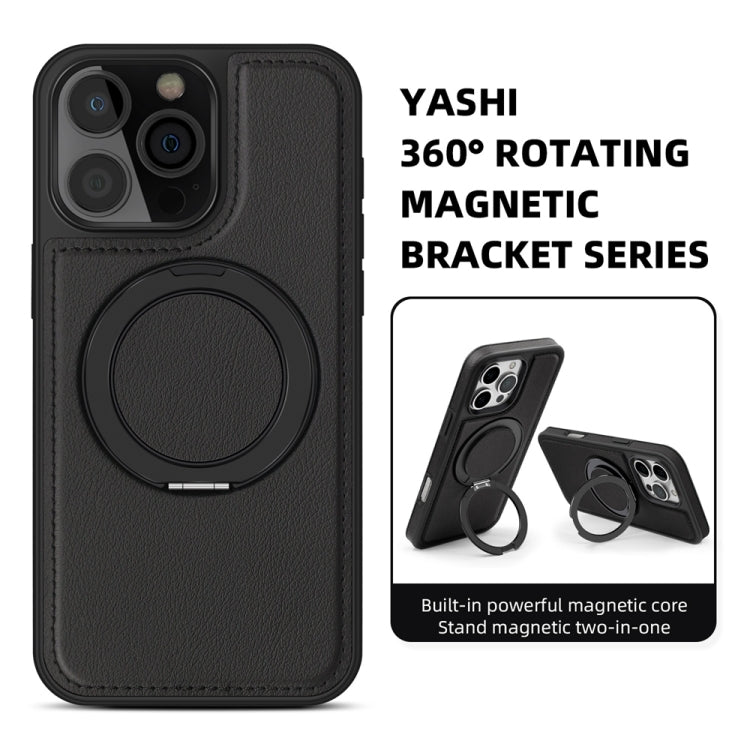 For iPhone 16 Pro Max Yashi 360 Degree Rotating MagSafe Holder Phone Case(Black) - iPhone 16 Pro Max Cases by buy2fix | Online Shopping UK | buy2fix