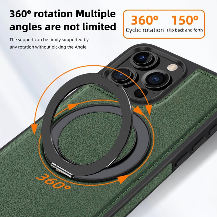 For iPhone 16 Plus Yashi 360 Degree Rotating MagSafe Holder Phone Case(Dark Green) - iPhone 16 Plus Cases by buy2fix | Online Shopping UK | buy2fix