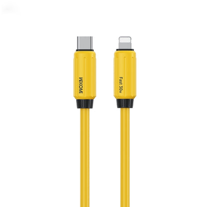 WK WDC-29 Elastic Genuine Silicone 1m PD30W Type-C to 8 Pin Fast Charging Data Cable(Yellow) - 2 in 1 Cable by WK | Online Shopping UK | buy2fix