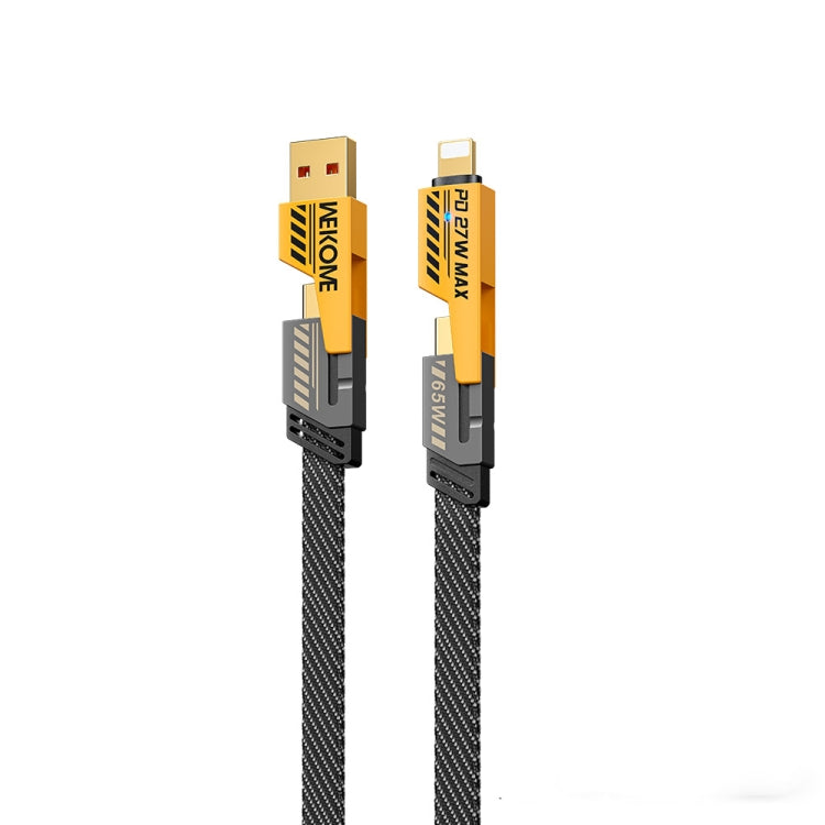 WK WDC-25 1.2m 65W USB / Type-C to Type-C / 8 Pin Converible Fast Charging Data Cable(Yellow) - Multifunction Cable by WK | Online Shopping UK | buy2fix