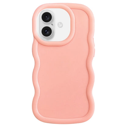 For iPhone 16 Big Wave Puff Shape TPU Phone Case(Pink) - iPhone 16 Cases by buy2fix | Online Shopping UK | buy2fix