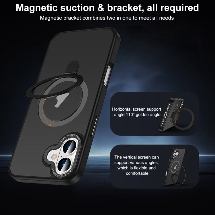 For iPhone 16 Pro Skin Feel MagSafe Magnetic Holder Phone Case(Titanium) - iPhone 16 Pro Cases by buy2fix | Online Shopping UK | buy2fix