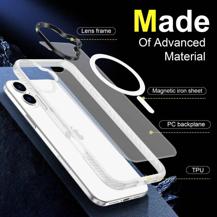 For iPhone 16 Plus Frosted Skin Feel MagSafe Transparent Phone Case(White) - iPhone 16 Plus Cases by buy2fix | Online Shopping UK | buy2fix