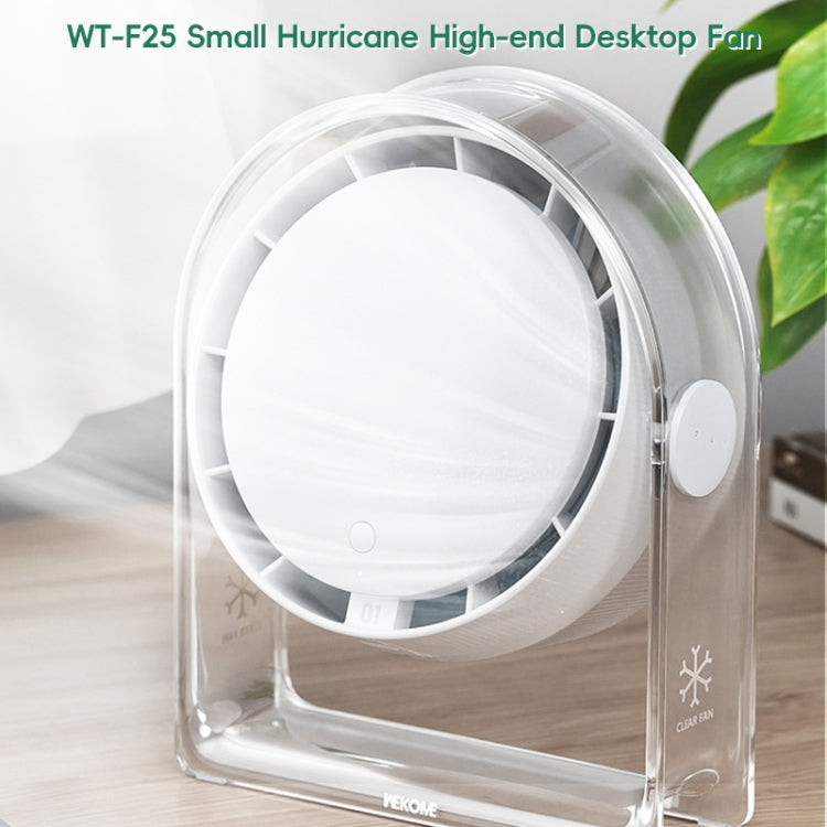 WEKOME WT-F25 Hurricane Transparent Desktop Fan(White) - Electric Fans by WK | Online Shopping UK | buy2fix