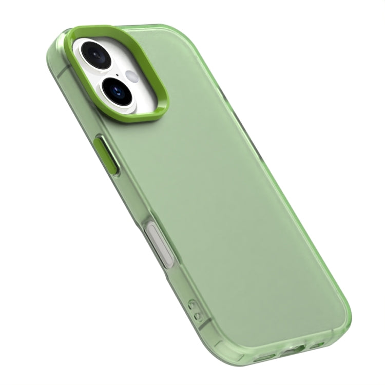 For iPhone 16 Plus Candy PC Hybrid TPU Shockproof Phone Case(Green) - iPhone 16 Plus Cases by buy2fix | Online Shopping UK | buy2fix