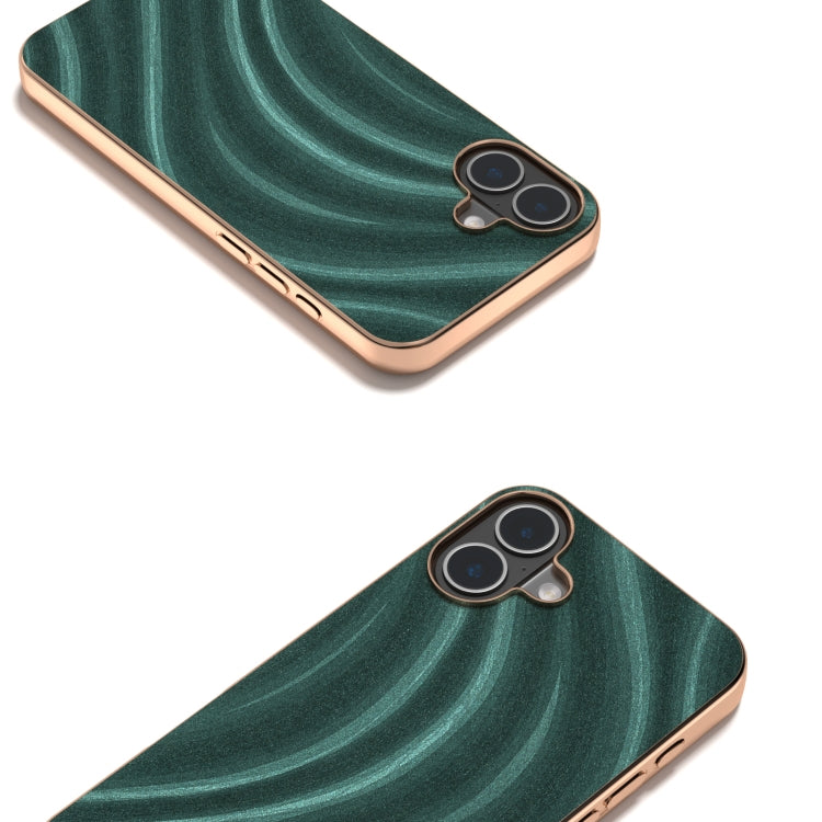 For iPhone 16 Nano Electroplating Galactic Pattern Protective Phone Case(Green) - iPhone 16 Cases by buy2fix | Online Shopping UK | buy2fix