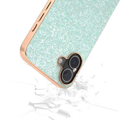 For iPhone 16 Plus Electroplating Frame Colorful Glitter Phone Case(Light Green) - iPhone 16 Plus Cases by buy2fix | Online Shopping UK | buy2fix