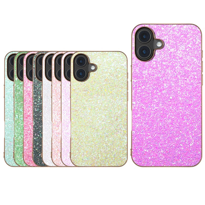 For iPhone 16 Plus Electroplating Frame Colorful Glitter Phone Case(Purple Pink) - iPhone 16 Plus Cases by buy2fix | Online Shopping UK | buy2fix