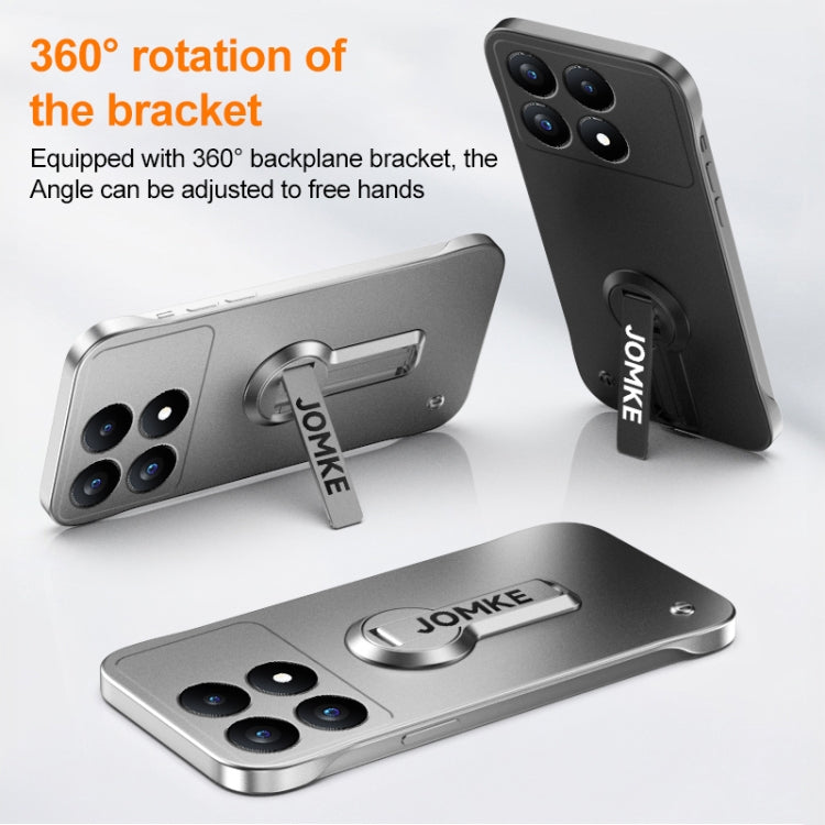 For Redmi K70 Pro Baking Varnish 360 Rotate Holder No Frame PC Phone Case(Silver) - K70 Pro Cases by buy2fix | Online Shopping UK | buy2fix