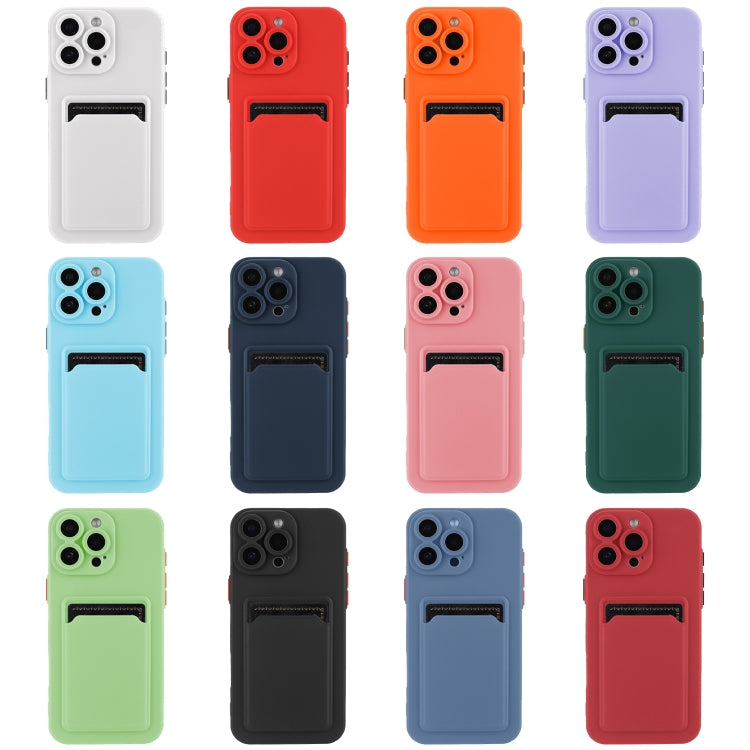 For iPhone 16 Pro Skin Feel Card Contrast Color Button TPU Phone Case(Dark Blue) - iPhone 16 Pro Cases by buy2fix | Online Shopping UK | buy2fix