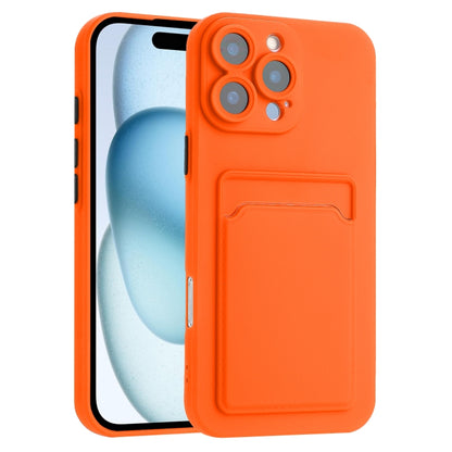 For iPhone 16 Pro Max Skin Feel Card Contrast Color Button TPU Phone Case(Orange) - iPhone 16 Pro Max Cases by buy2fix | Online Shopping UK | buy2fix