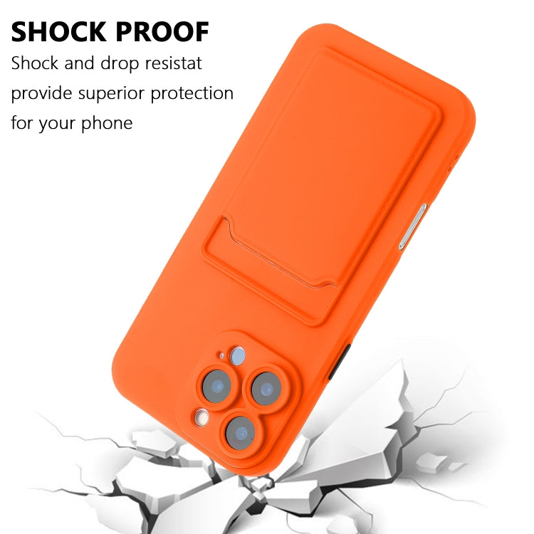 For iPhone 16 Pro Max Skin Feel Card Contrast Color Button TPU Phone Case(Orange) - iPhone 16 Pro Max Cases by buy2fix | Online Shopping UK | buy2fix