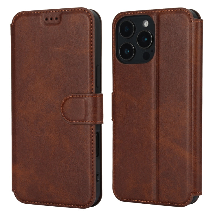 For iPhone 16 Pro Max Shockproof PU + TPU Leather Phone Case(Brown) - iPhone 16 Pro Max Cases by buy2fix | Online Shopping UK | buy2fix