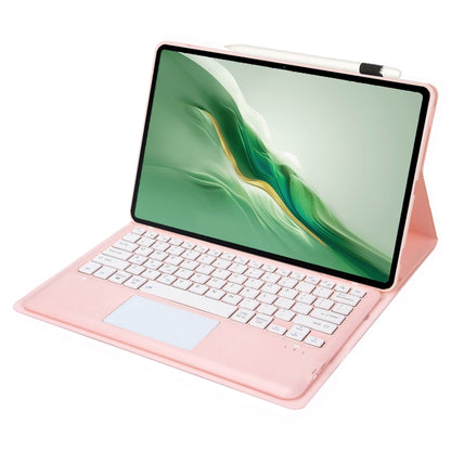 For Honor MagicPad 2 12.3 AH22-A Ultra-thin Detachable Bluetooth Keyboard Leather Tablet Case with Touchpad(Pink White) - Huawei Keyboard by buy2fix | Online Shopping UK | buy2fix