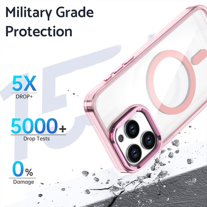 For iPhone 16 Acrylic Camera Holder MagSafe Magnetic Phone Case(Pink) - iPhone 16 Cases by buy2fix | Online Shopping UK | buy2fix