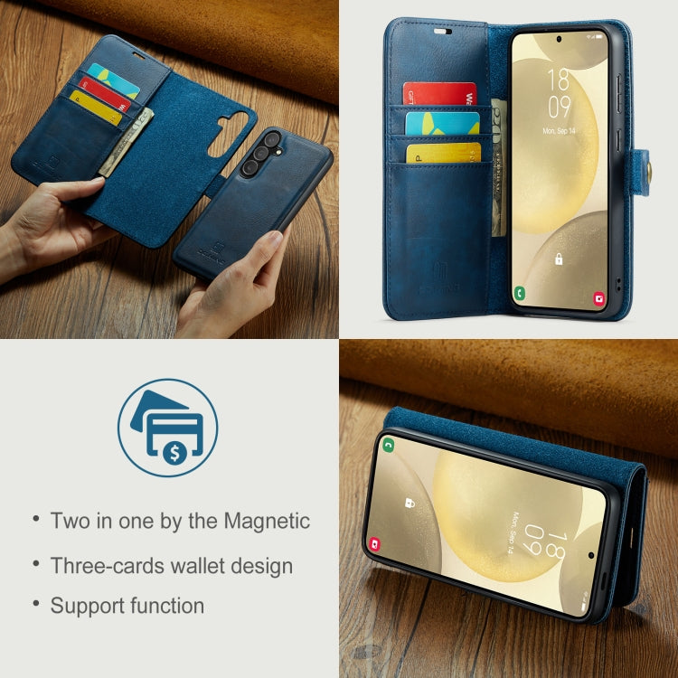 For Samsung Galaxy S24 FE 5G DG.MING Crazy Horse Texture Detachable Magnetic Leather Case(Blue) - Galaxy S24 FE 5G Cases by DG.MING | Online Shopping UK | buy2fix