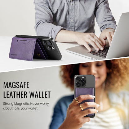 DG.MING MAGKING-K2 Series MagSafe RFID Card Bag(Purple) - Card & Passport Bags by DG.MING | Online Shopping UK | buy2fix