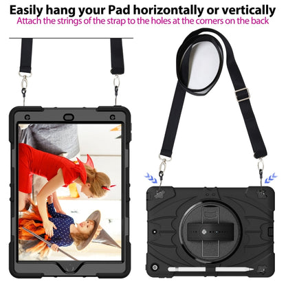 For iPad 10.2 2021 / 2020 / 2019 Bat Hand Grip Turntable Stand Tablet Case(Black) - iPad 10.2 Cases by buy2fix | Online Shopping UK | buy2fix