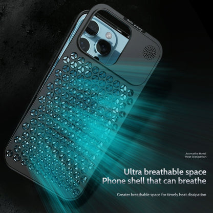 For iPhone 16 Pro Max R-JUST RJ58 Aromatherapy Metal Cooling Phone Case(Silver) - iPhone 16 Pro Max Cases by R-JUST | Online Shopping UK | buy2fix