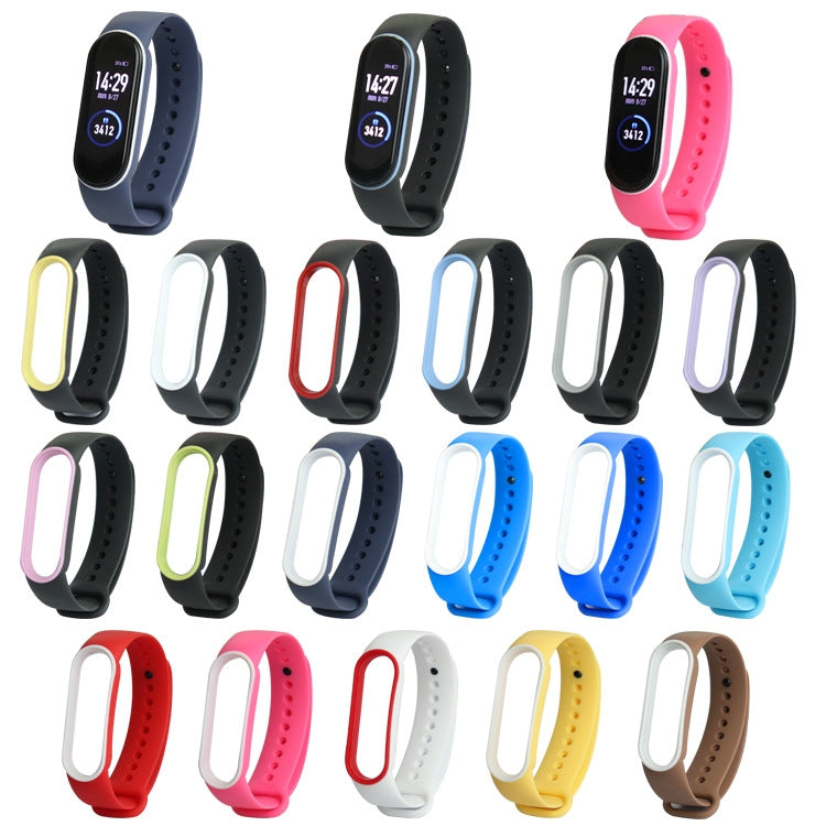 For Xiaomi Mi Band 5 Two-color TPE Watch Band(Black+White) - Watch Bands by buy2fix | Online Shopping UK | buy2fix